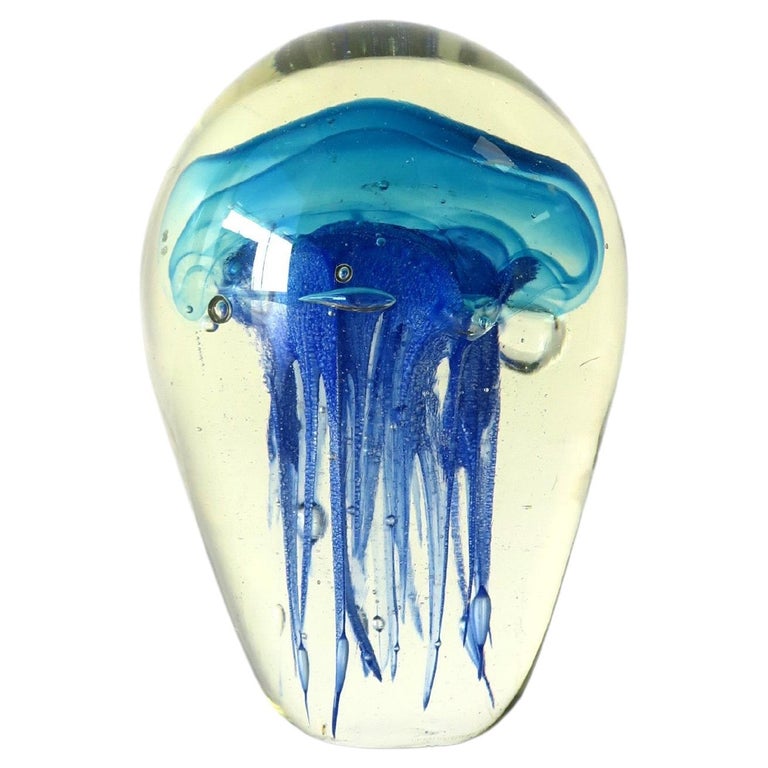 Art Glass Jellyfish Sculpture Decorative Object For Sale at 1stDibs