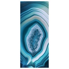 Art Glass Lagoon Decorative Panel for Multiple Uses Dimension Customizable