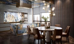 Panneau décoratif en verre d'art en forme de lac pour plusieurs utilisations Dimension personnalisable