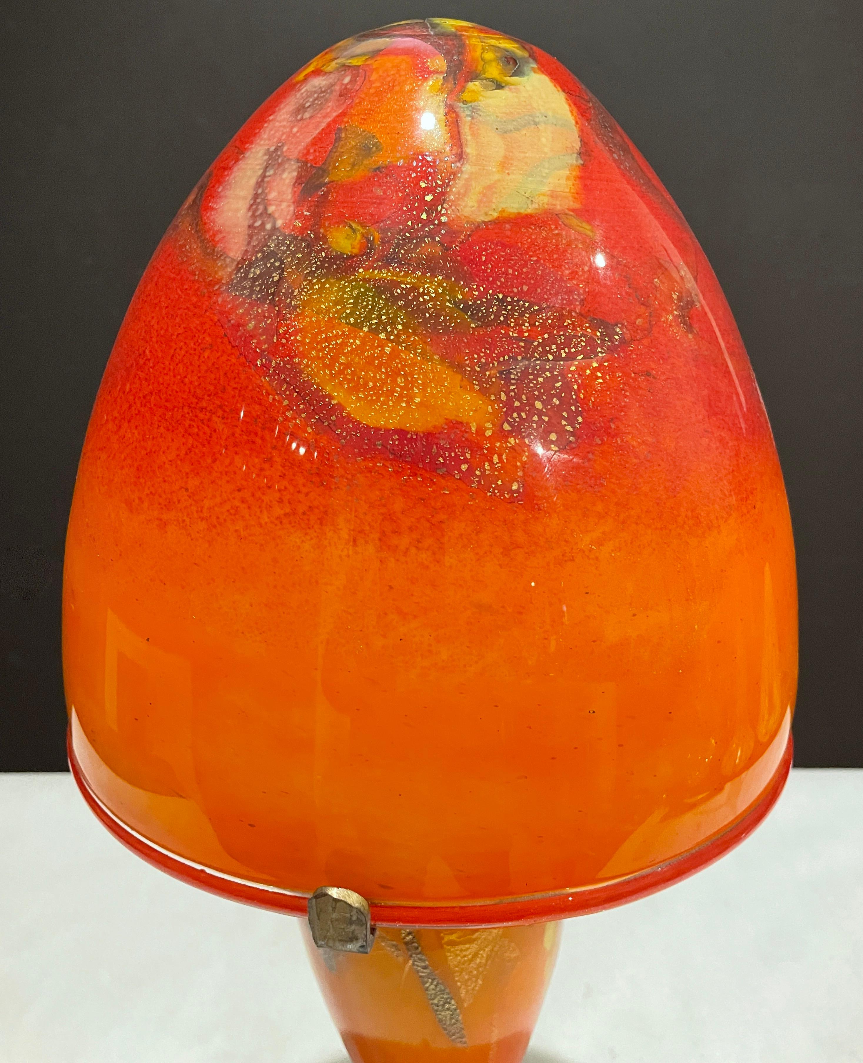 Art Glass Lamp Signed by Pascal Guyot In Good Condition In Norwood, NJ