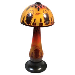 Art Glass Large Lamp , Deco design , Scarabs , modern , Rare Lamp