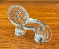 Art Glass Lion Paperweight / Sculpture by Kosta Boda Sweden
