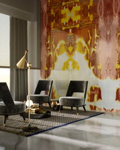 Art Glass Mahogany Decorative Panel for Multiple Uses Dimension Customizable