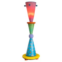 Art Glass Memphis Style Sculpture Table Lamp, 1991