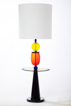 Art Glass Memphis Style Sculpture Table Lamp, Italy in Stock