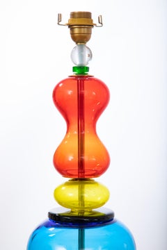 Art Glass Memphis Style Sculpture Table Lamp, Italy in Stock