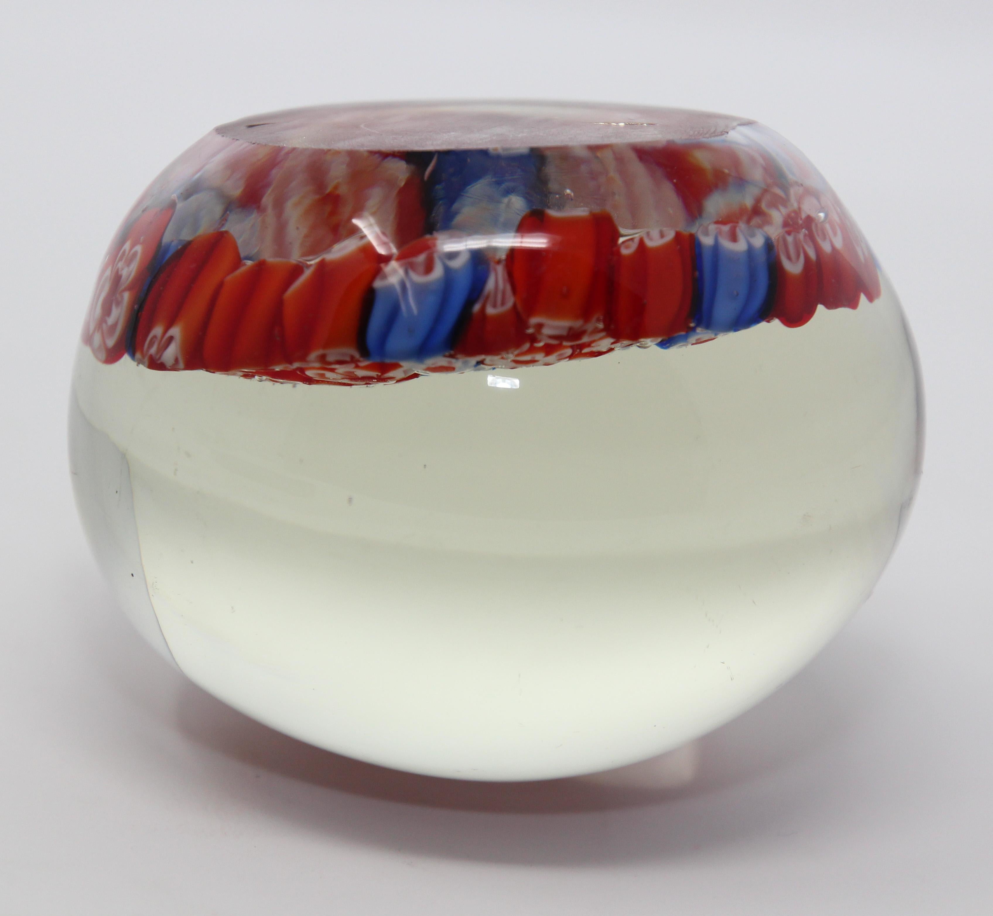 Italian Art Glass Millefiori Collectable Paperweight For Sale