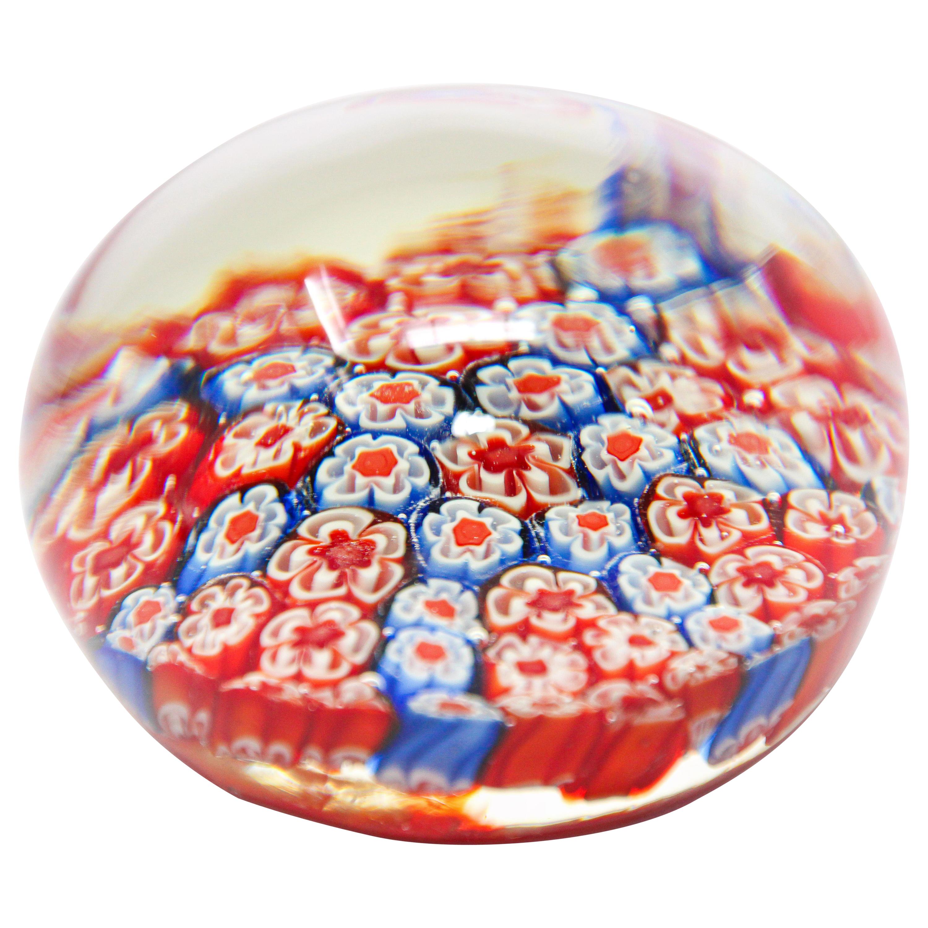 Art Glass Millefiori Collectable Paperweight