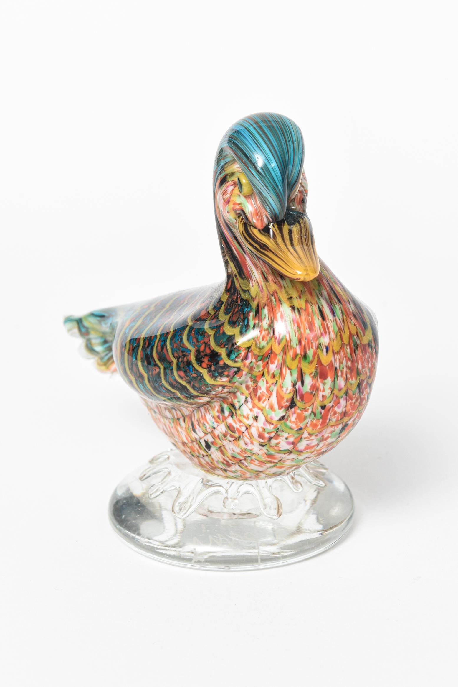 Vintage Archimedes Seguso Murano art glass duck from La Tour D'Argent Resturant - the oldest restaurant in Paris France which is World Renowned for their duck entrees. These ducks are attributed to Archimede Seguso by Leslie Pina in her book