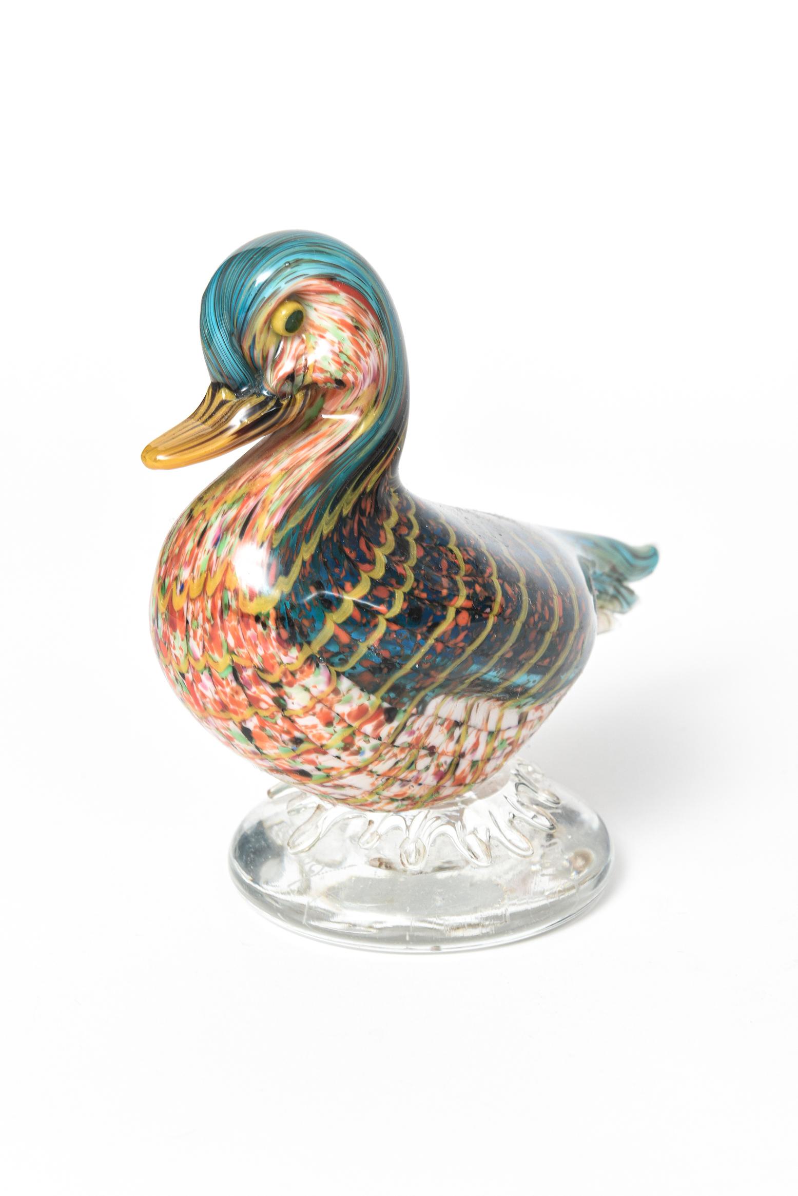 Italian Art Glass Murano Millefiori Duck Bird from La Tour D'Argent Paris