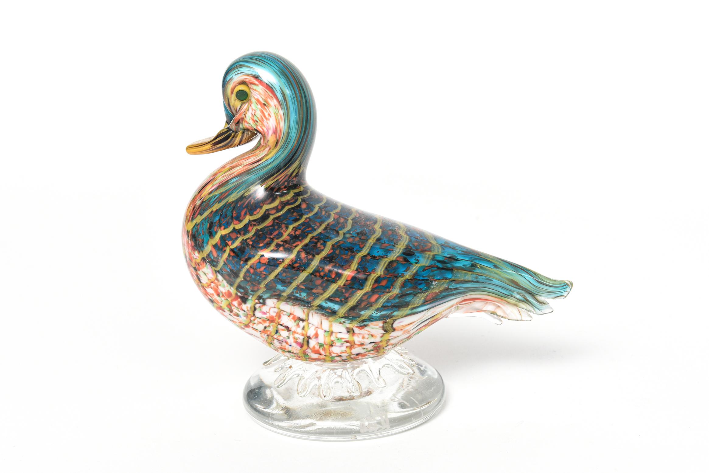 Art Glass Murano Millefiori Duck Bird from La Tour D'Argent Paris In Good Condition In Miami Beach, FL