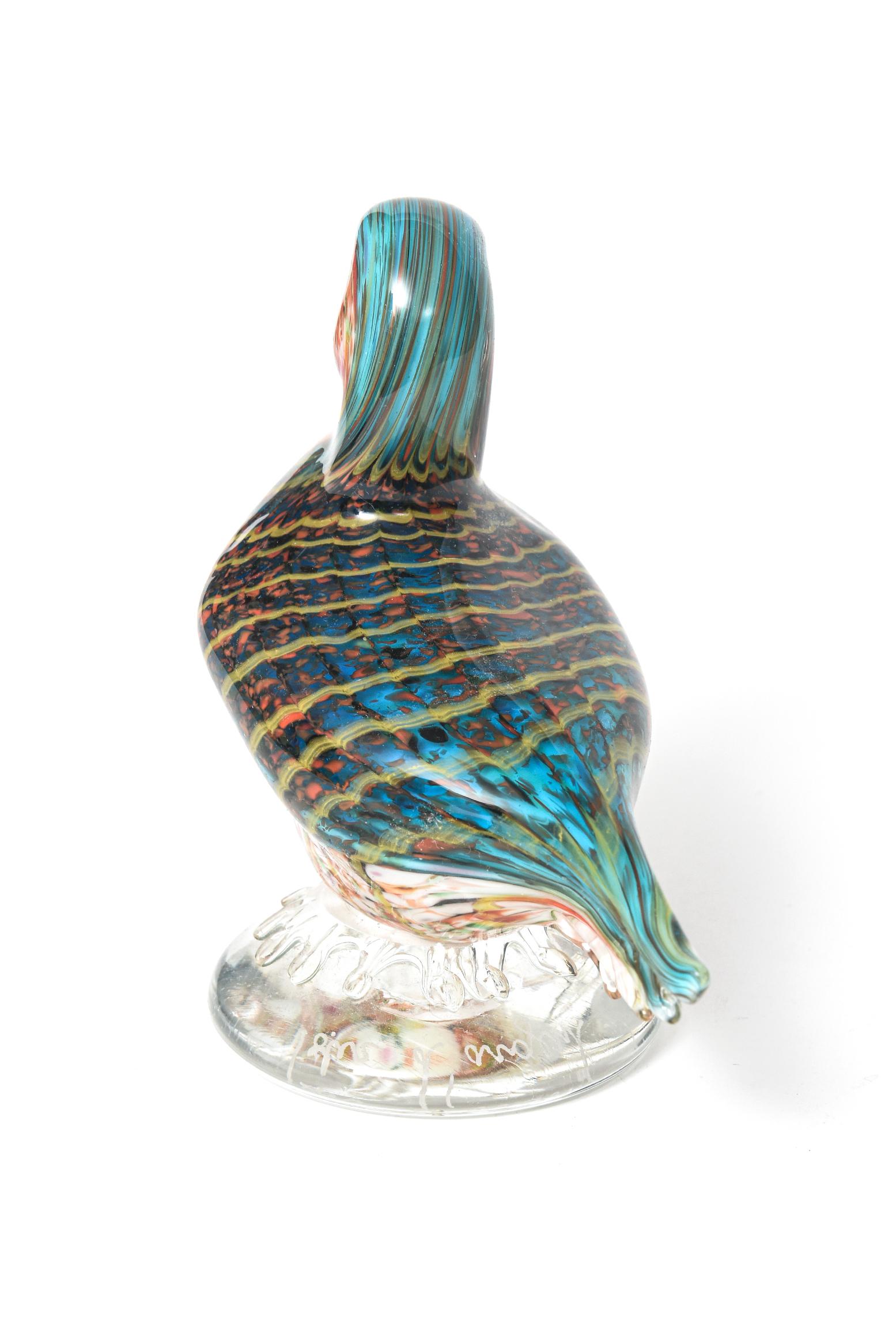 20th Century Art Glass Murano Millefiori Duck Bird from La Tour D'Argent Paris