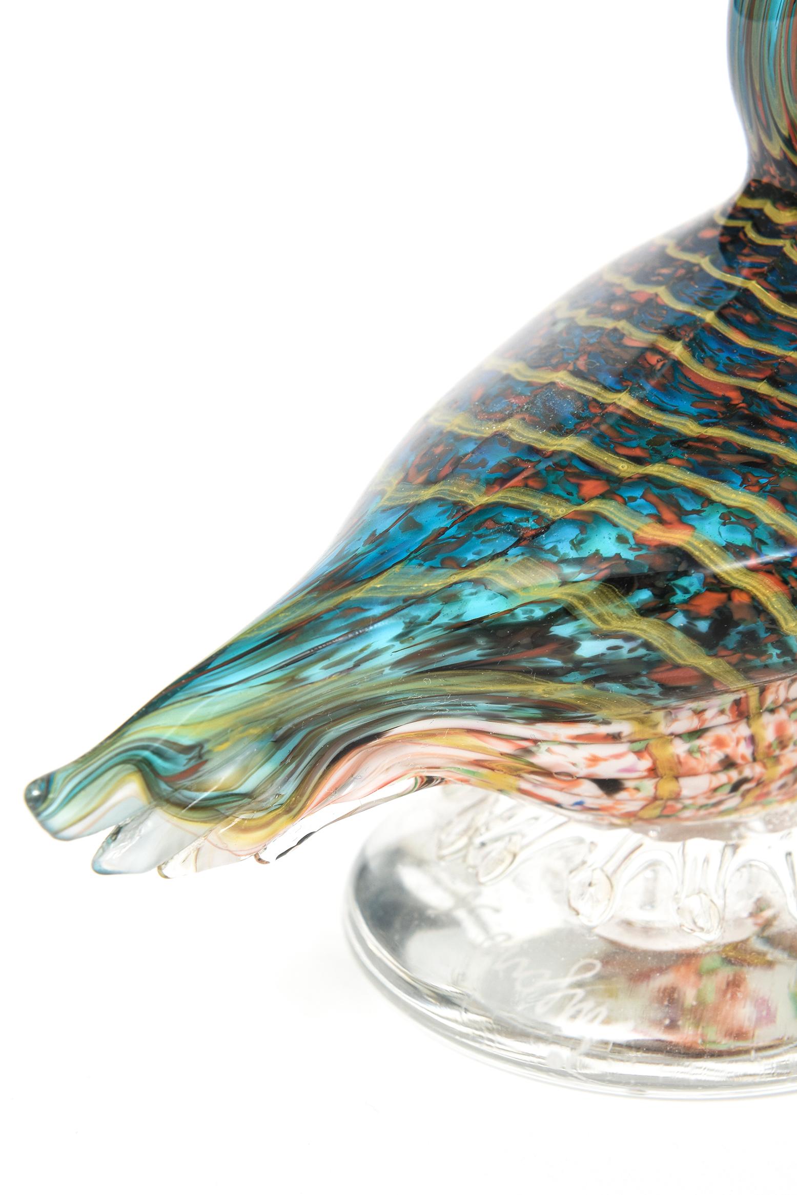 Art Glass Murano Millefiori Duck Bird from La Tour D'Argent Paris 2