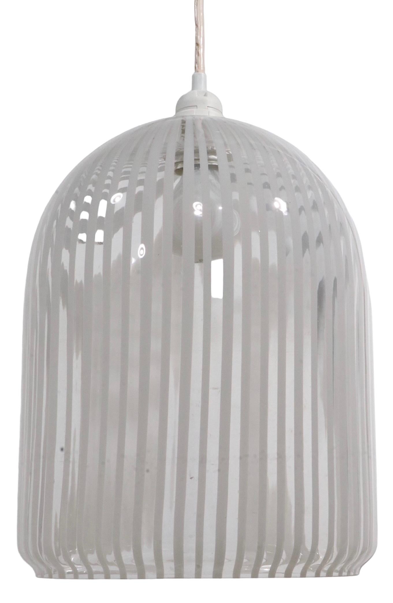 Post-Modern Art Glass Murano Pendant Dome Chandelier, C 1960 / 1970's For Sale