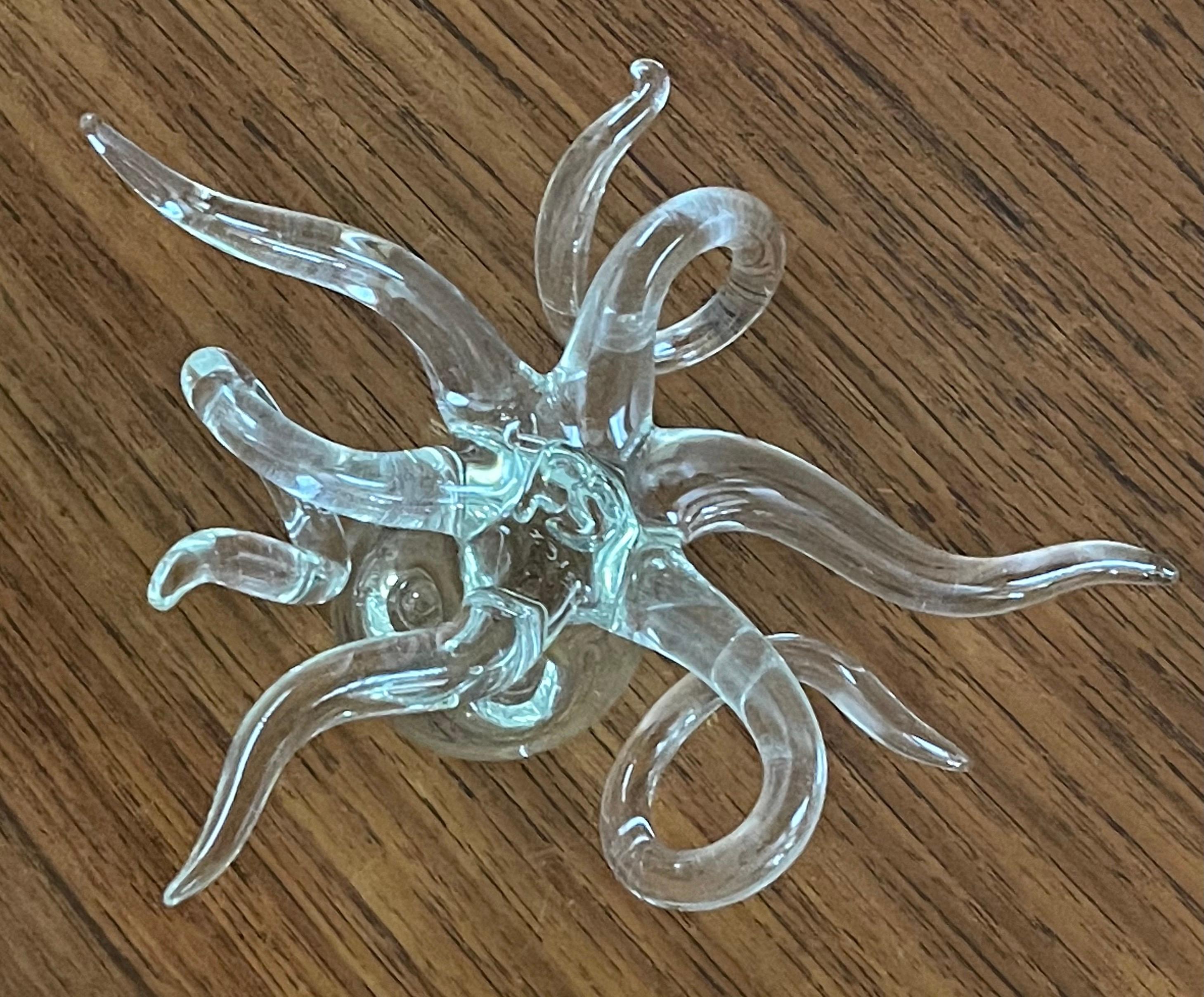 Art Glass Octopus Sculpture by Hans Godo Frabel For Sale 1