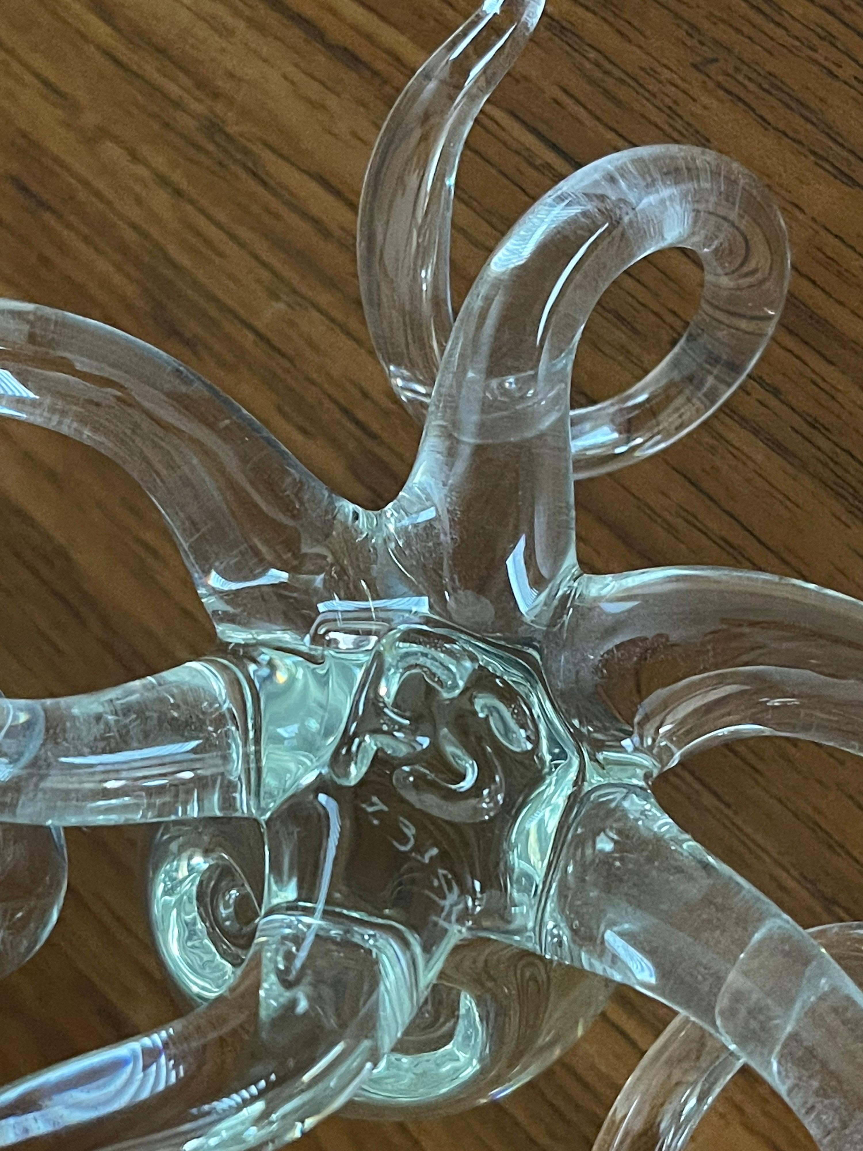 Art Glass Octopus Sculpture by Hans Godo Frabel For Sale 2