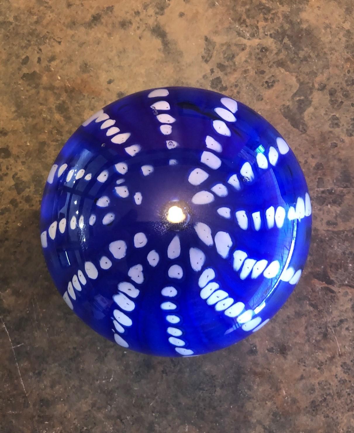 Art Glass Orb Sculpture or Paperweight by Brian Higer of American Studio In Good Condition For Sale In San Diego, CA