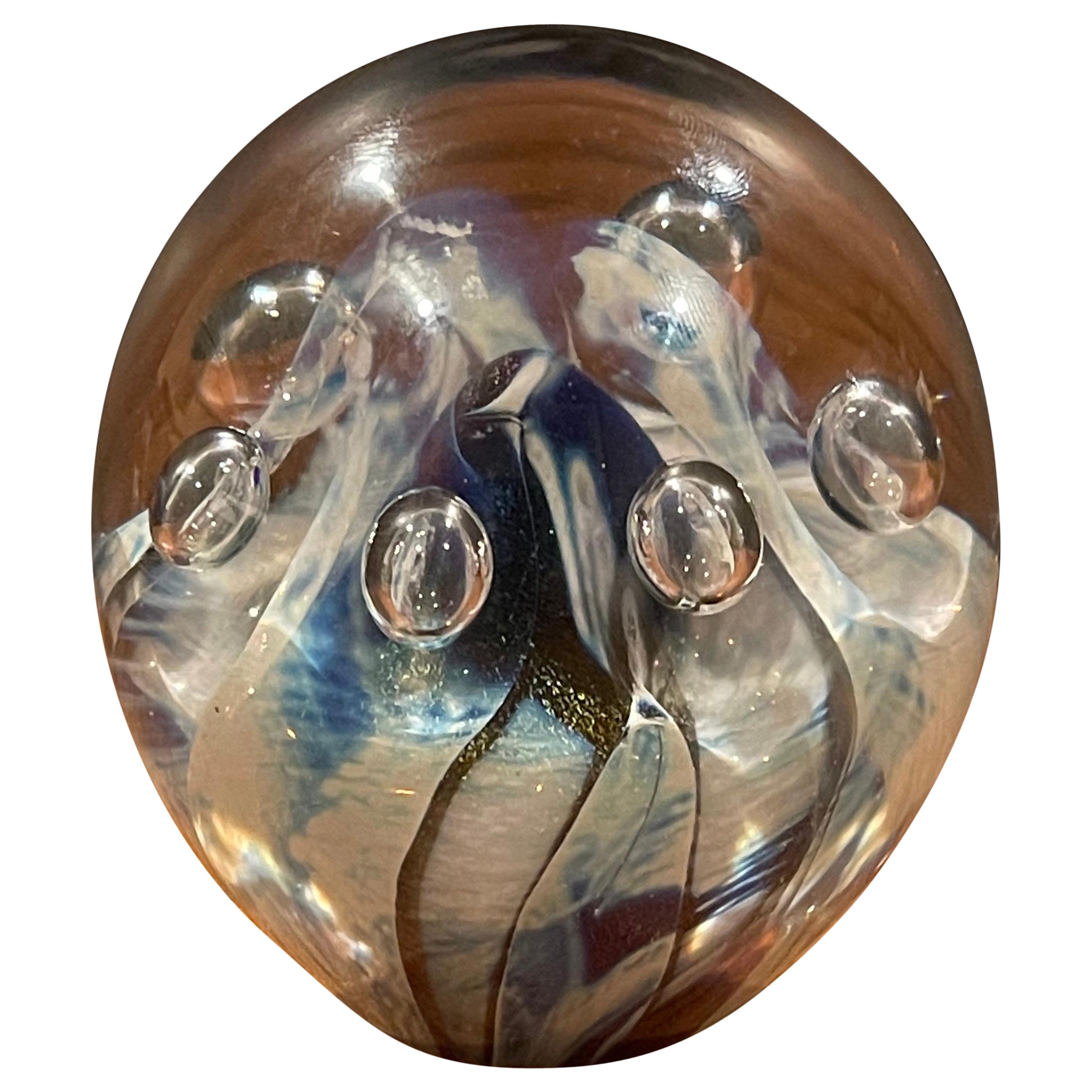 Art Glass Orb Sculpture or Paperweight by Robert Eickholt