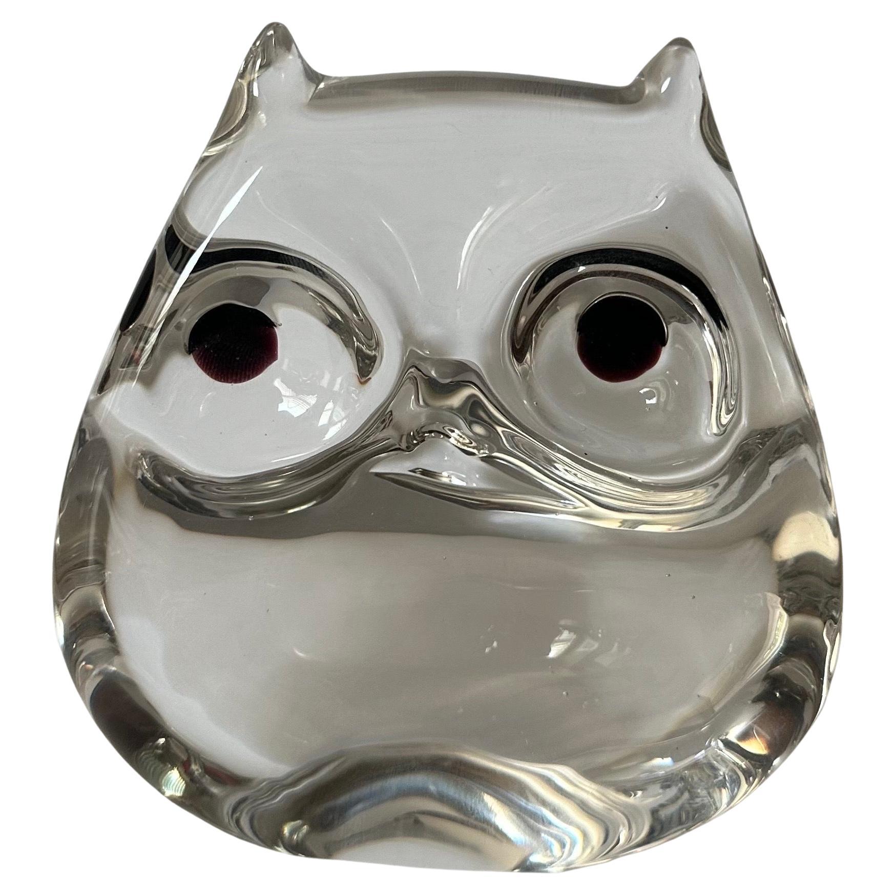 Art Glass Owl Sculpture / Paperweight For Sale 2
