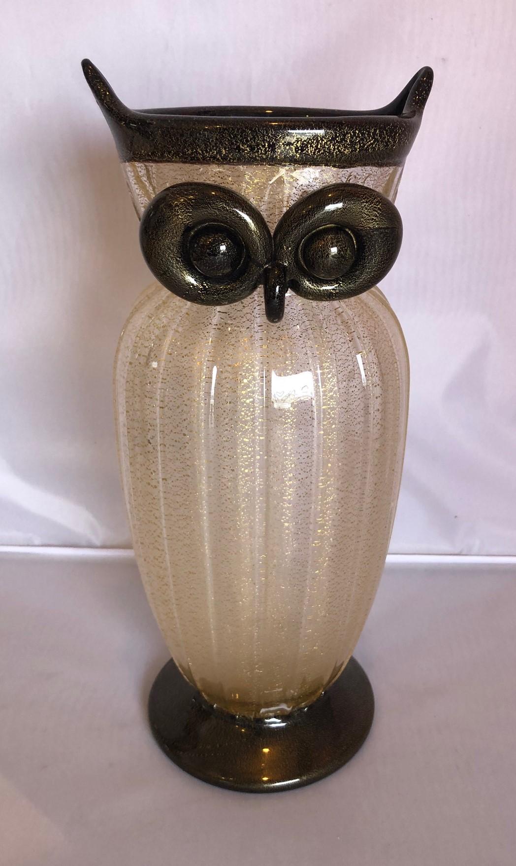 Art Glass Owl Vase by Gambaro & Poggi for Murano 1