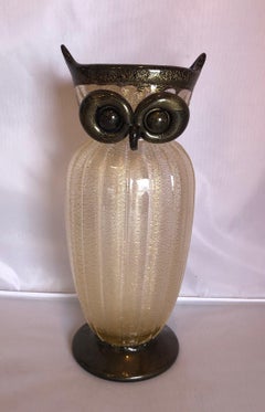 Art Glass Owl Vase by Gambaro & Poggi for Murano