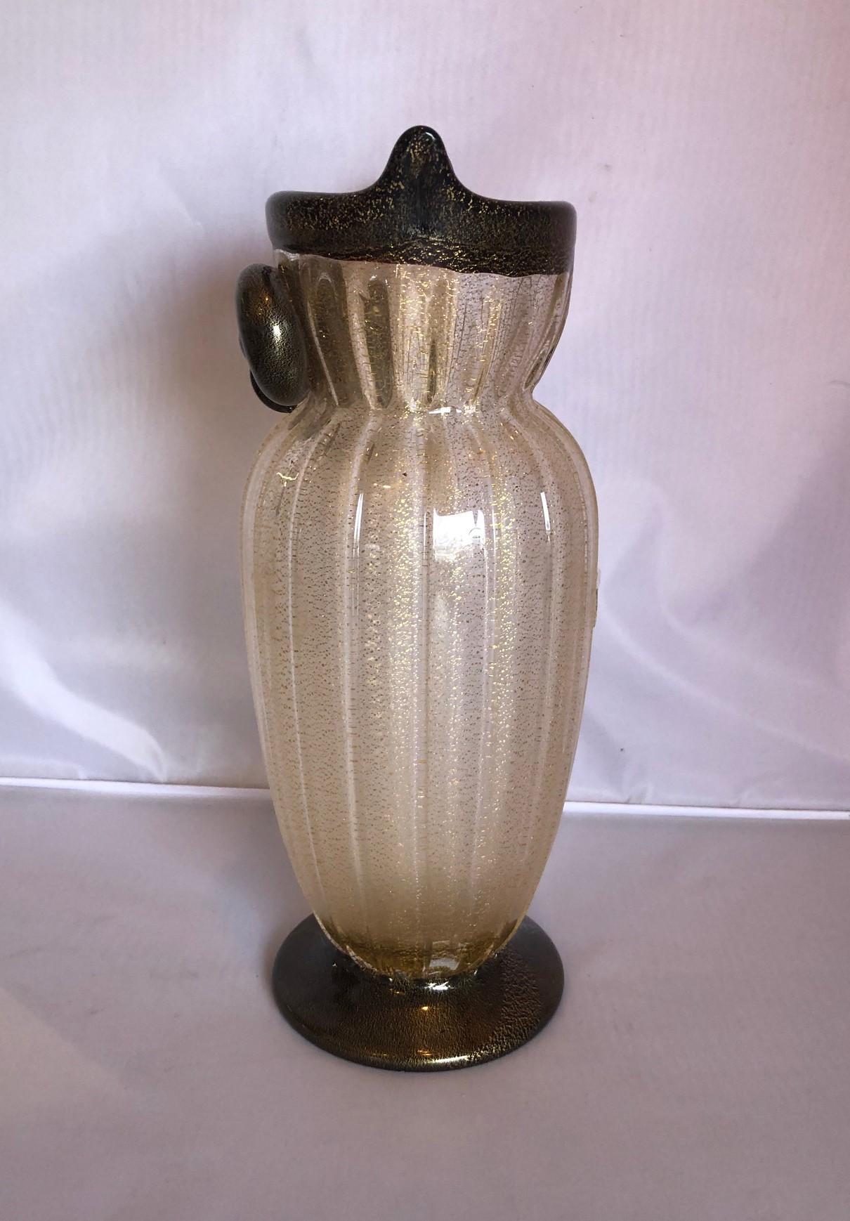 murano owl vase