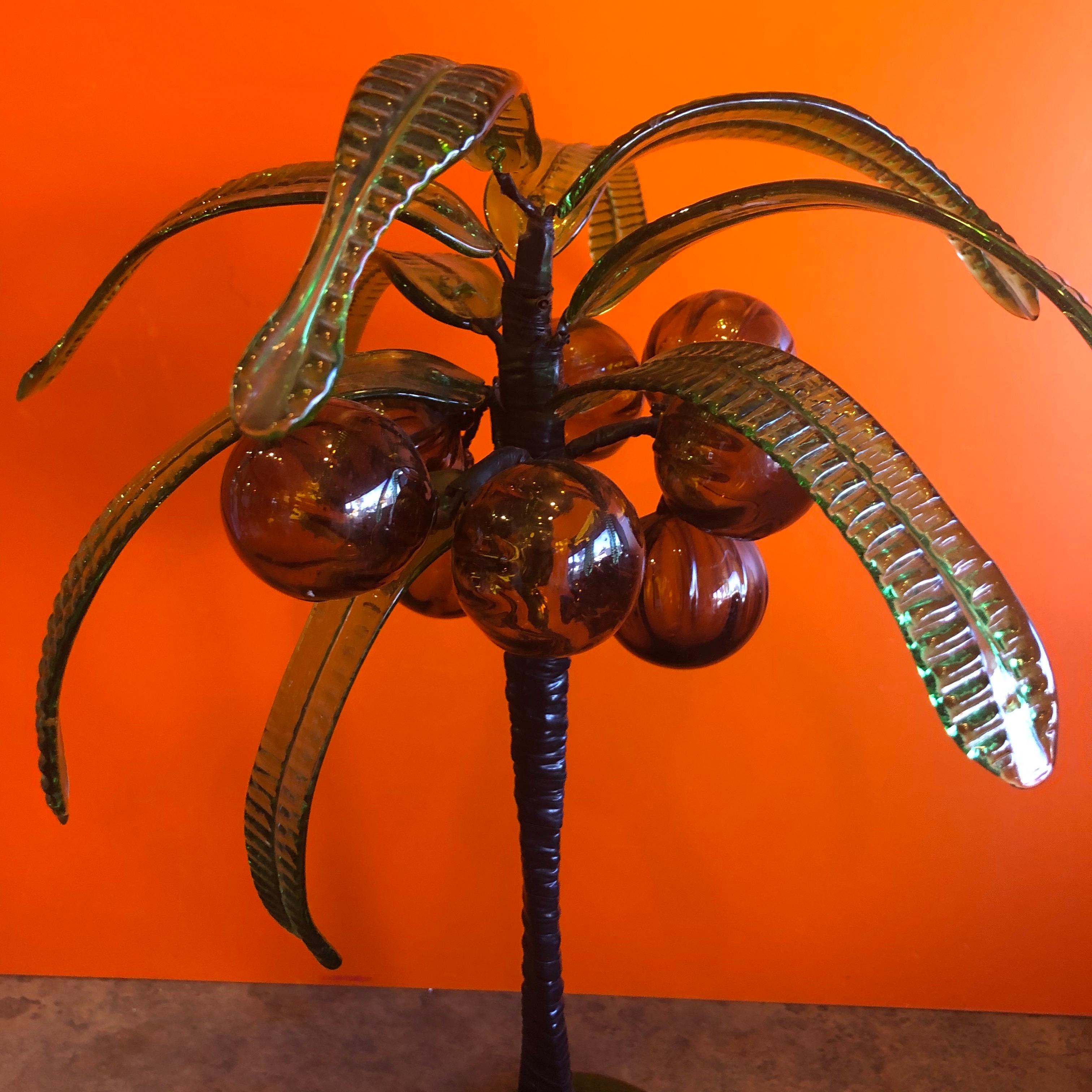 Art Glass Palm Tree with Coconuts by Murano Glass Studios 1