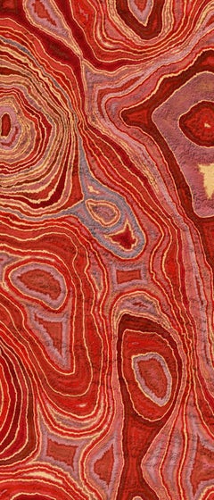 Art Glass Pangea Red Decorative Panel for Multiple Uses Dimension Customizable