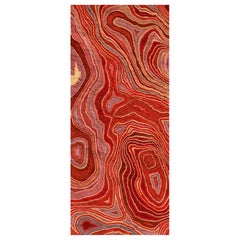 Art Glass Pangea Red Decorative Panel for Multiple Uses Dimension Customizable