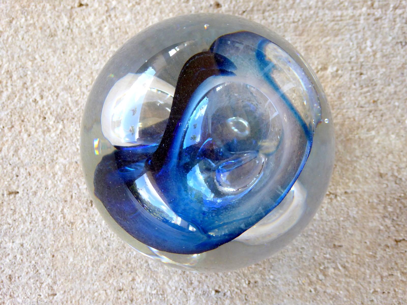 Mid-Century Modern Art Glass Paperweight by Rollin Karg For Sale