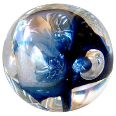 Vintage Art Glass Paperweight by Rollin Karg