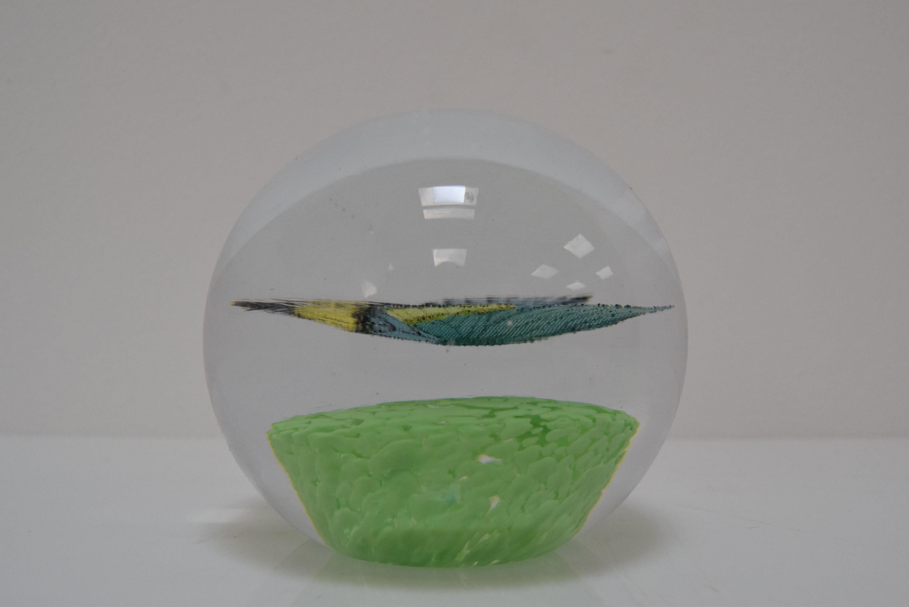 Mid-20th Century Art Glass Paperweight, Glasswork Novy Bor, 1950s For Sale