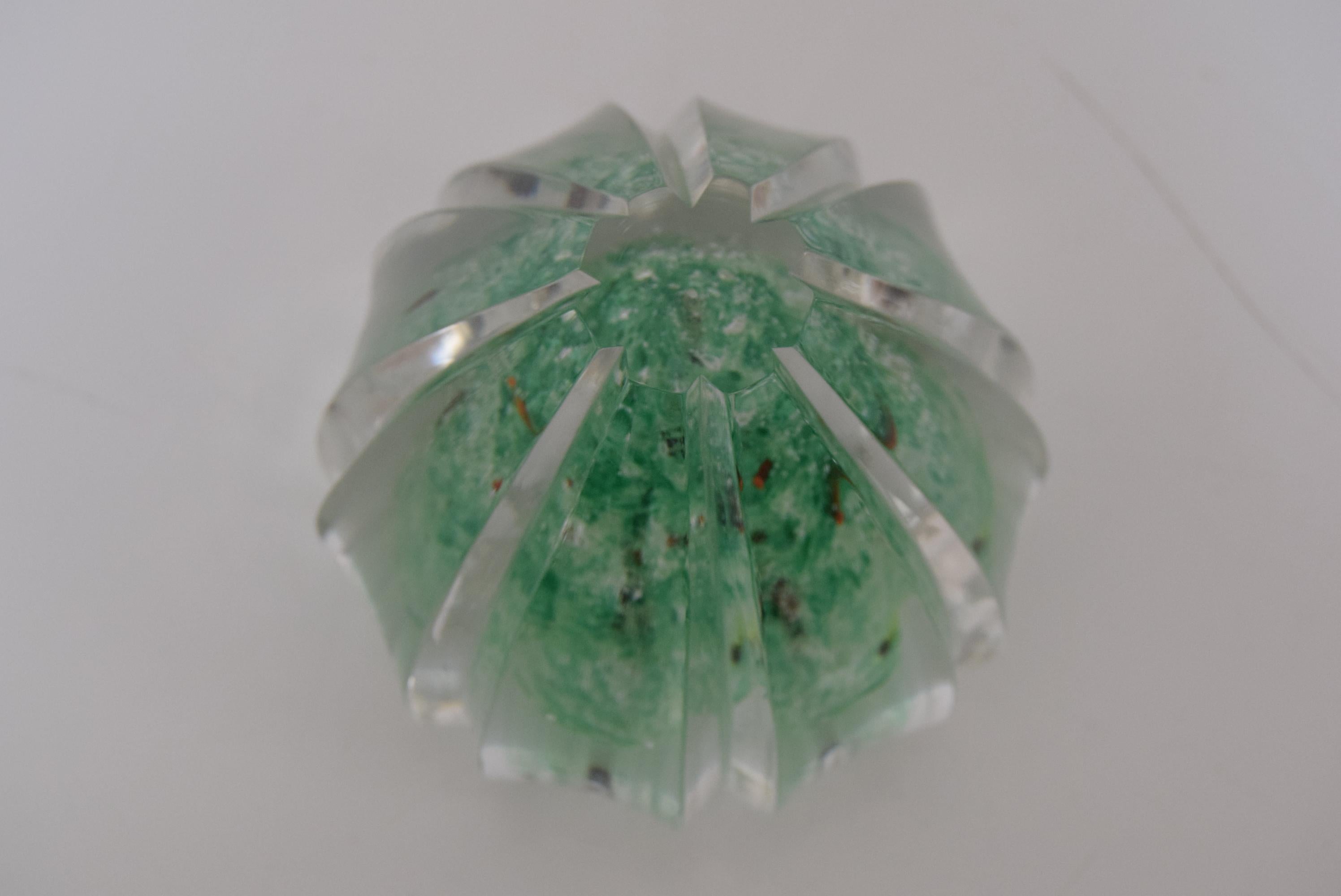 Mid-20th Century Art Glass Paperweight, Glasswork Novy Bor, 1950s For Sale