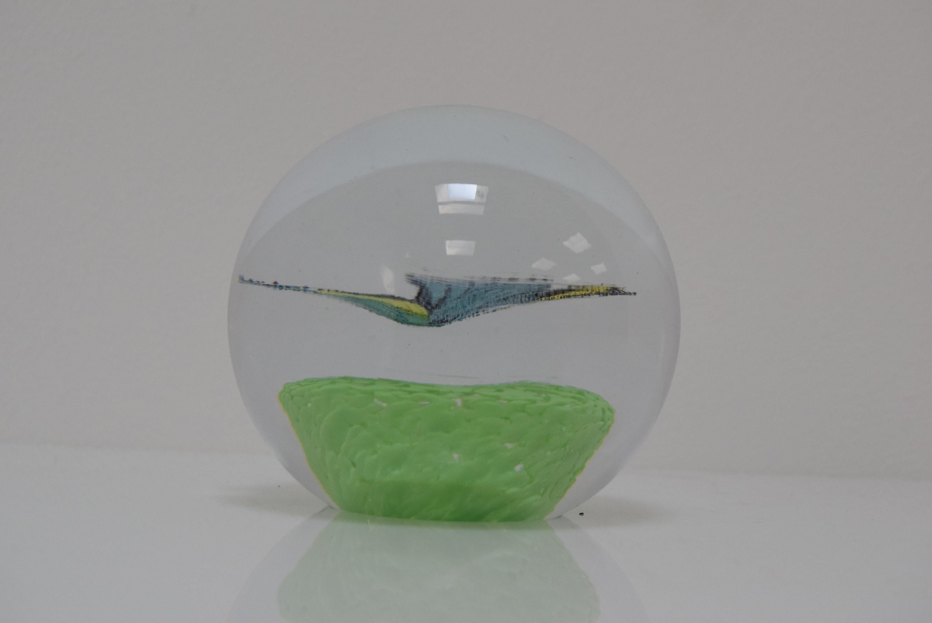 Art Glass Paperweight, Glasswork Novy Bor, 1950s For Sale 3