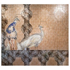 Pannello decorativo in vetro Art Decor e mosaico di pavone Utilizzi multipli Dimensione personalizzabile