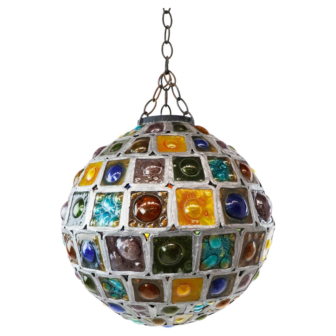 Art Glass Pendant by Felipe Derflingher "Feders" For Sale