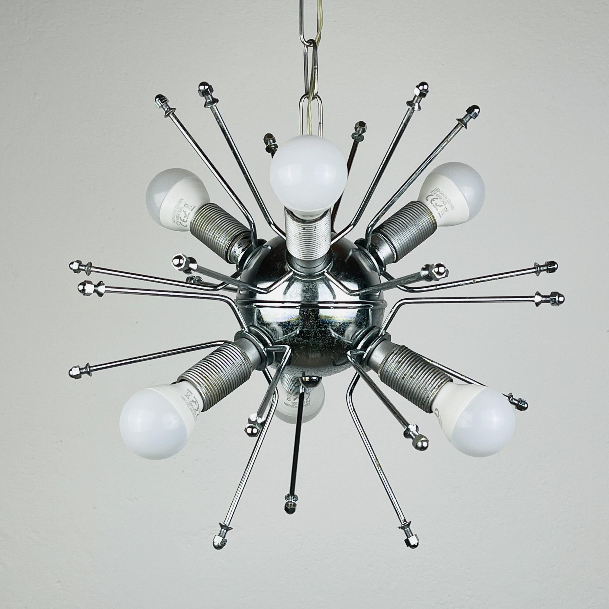 Art glass pendant lamp Sputnik by Fontana Arte, Italy 1960s 4