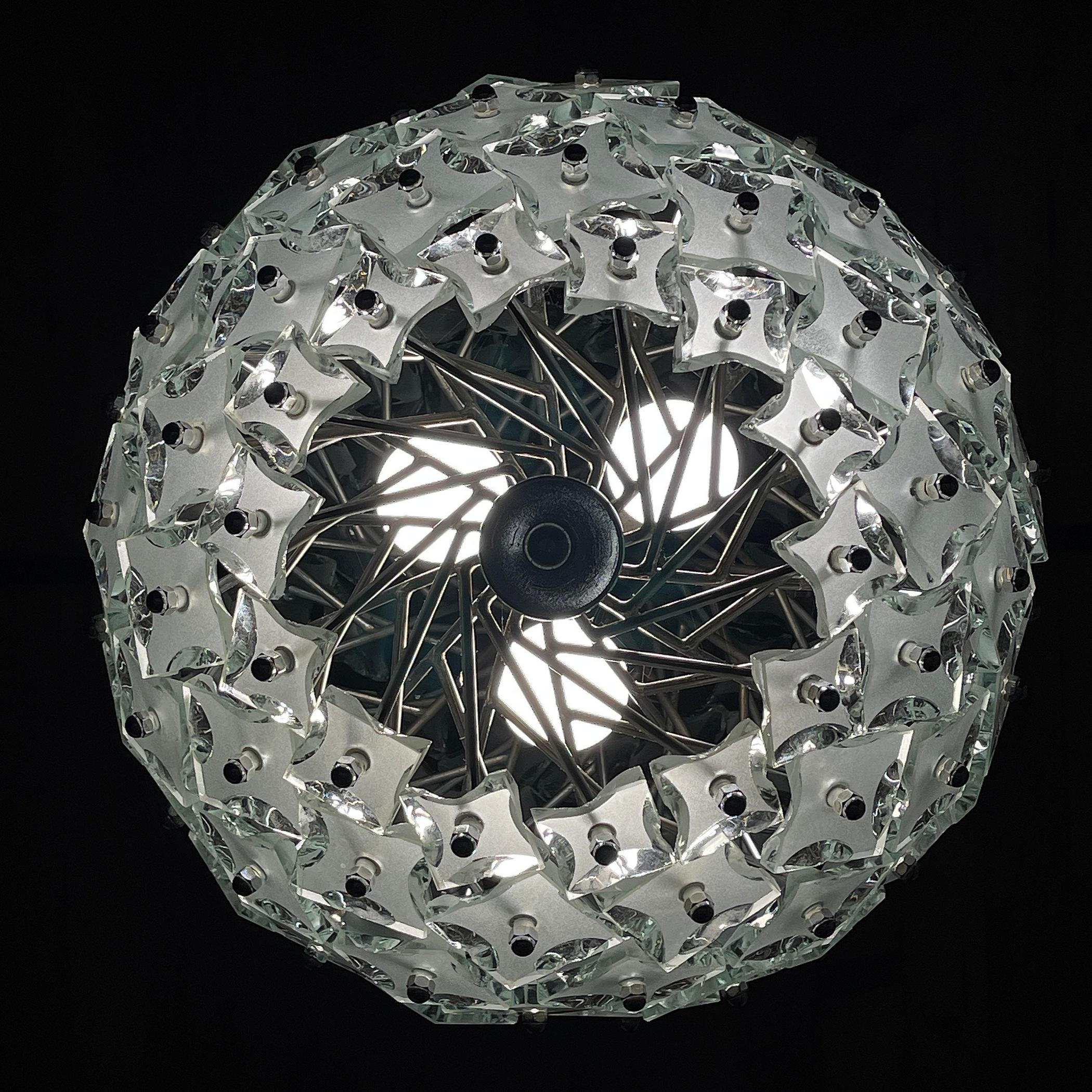 Kunstglas-Pendelleuchte Sputnik von Fontana Arte Italien 1960er Jahre (Italienisch) im Angebot