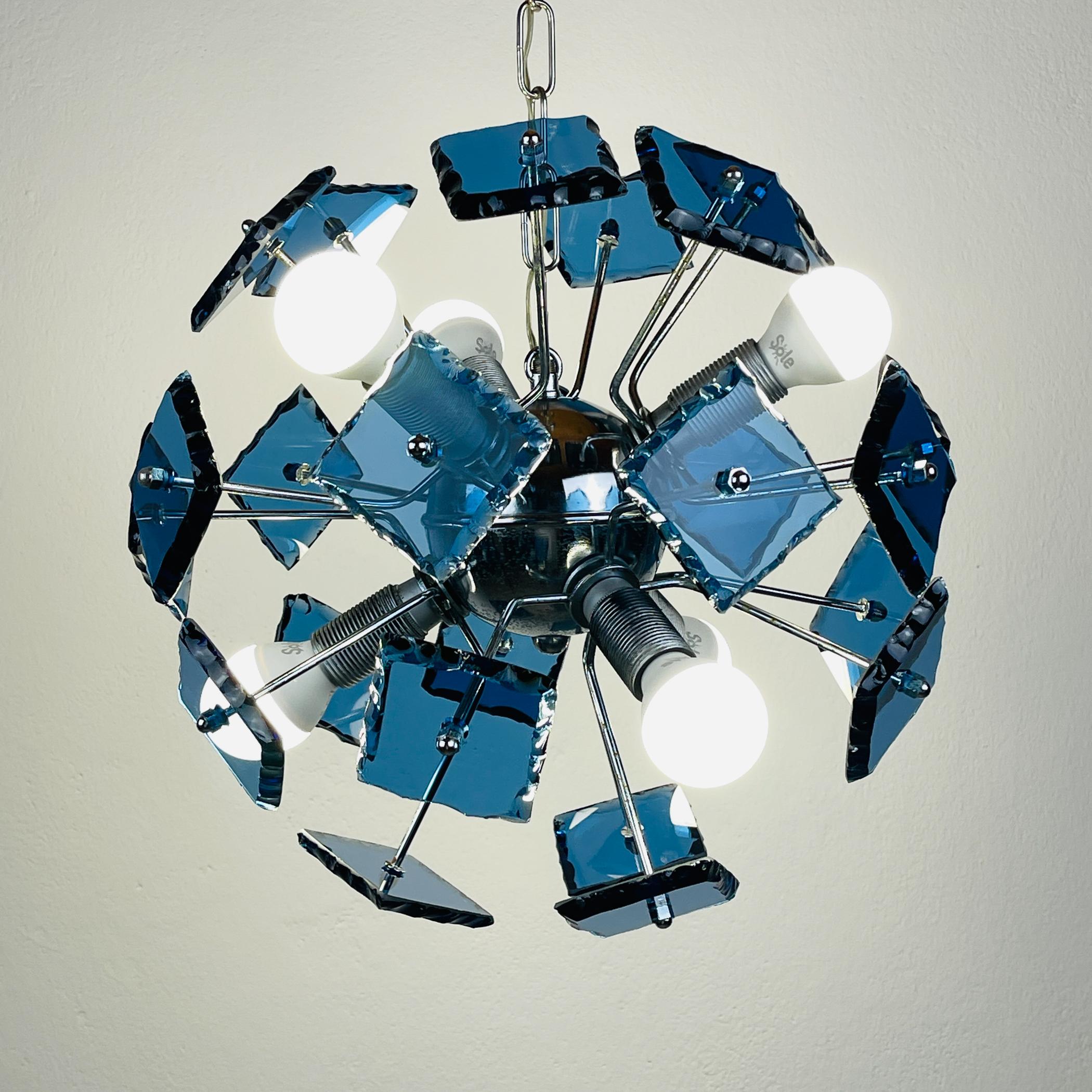 Art glass pendant lamp Sputnik by Fontana Arte, Italy 1960s In Good Condition In Miklavž Pri Taboru, SI