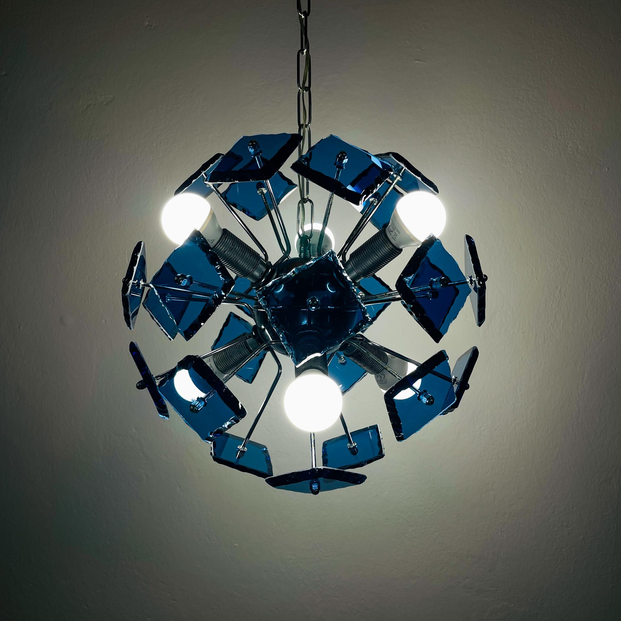 Art glass pendant lamp Sputnik by Fontana Arte, Italy 1960s 1