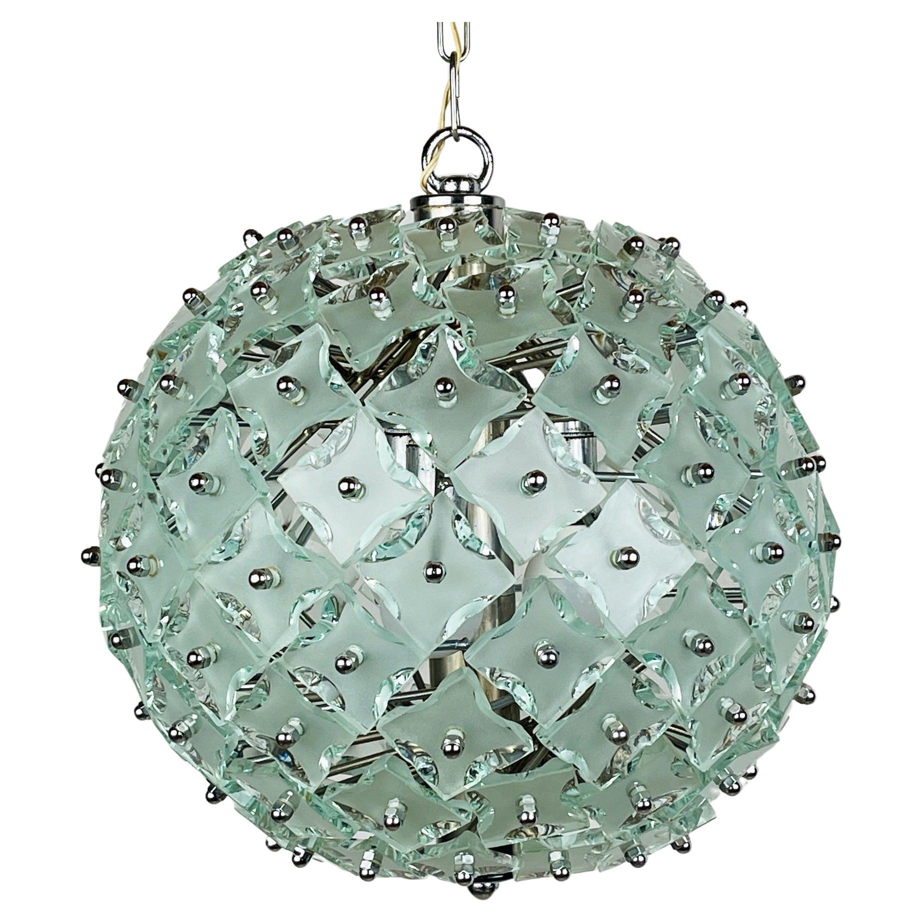 Art glass pendant lamp Sputnik by Fontana Arte Italy 1960s For Sale