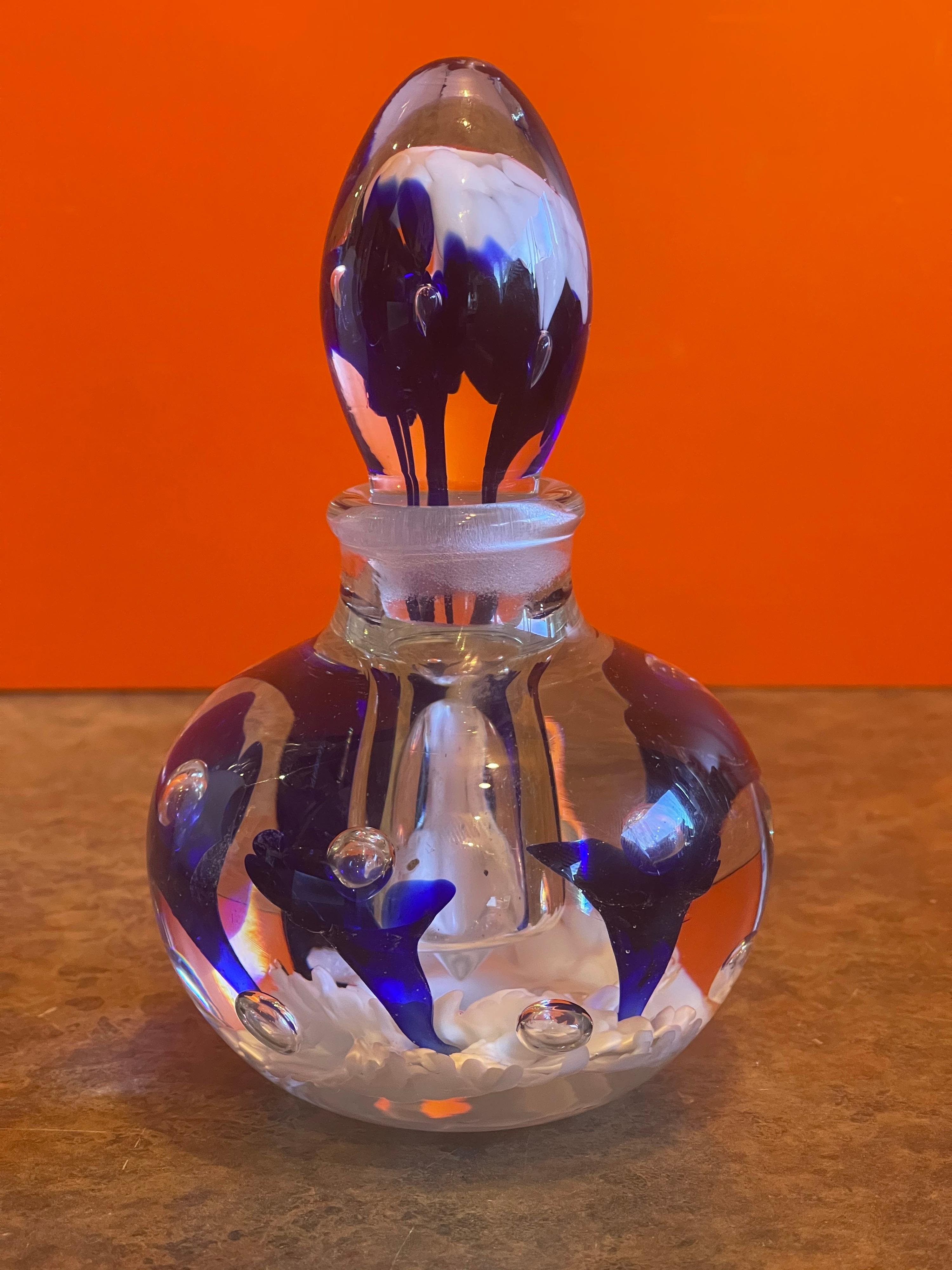 American Art Glass Perfume Bottle by Joe Rice For Sale
