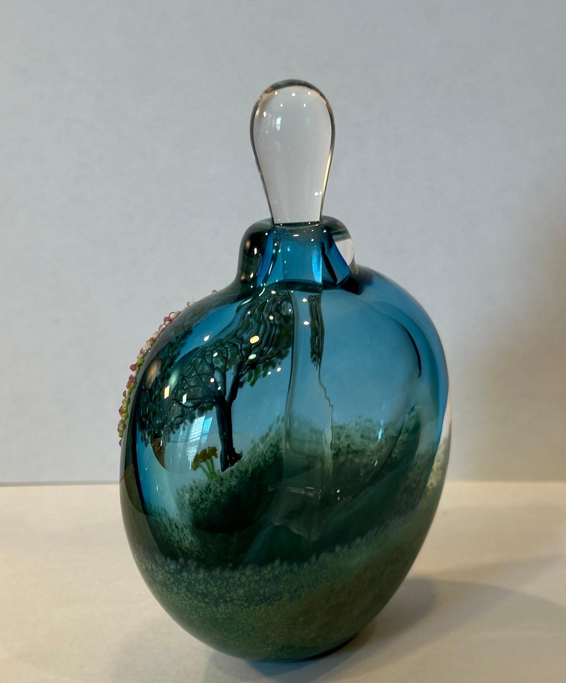 Art Glass Perfume Bottle with Stopper by Matthew Buechner for Thames Glass For Sale 5