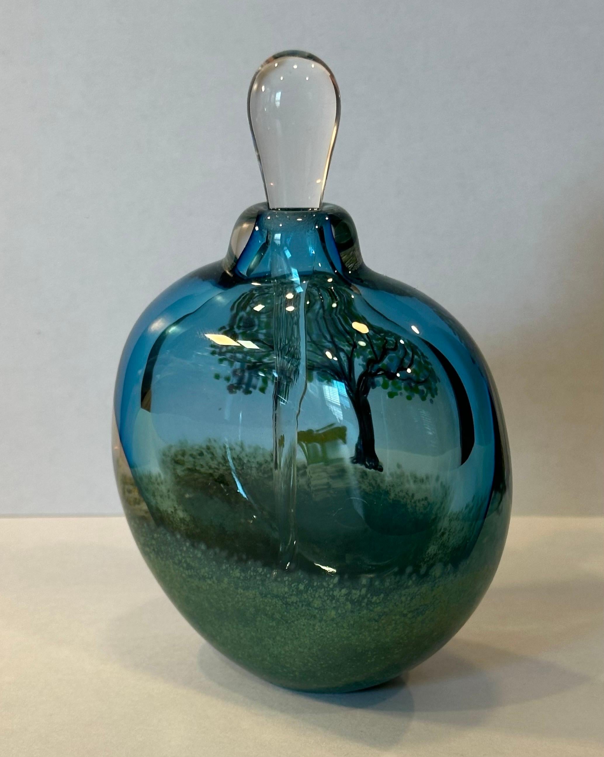 Art Glass Perfume Bottle with Stopper by Matthew Buechner for Thames Glass For Sale 1