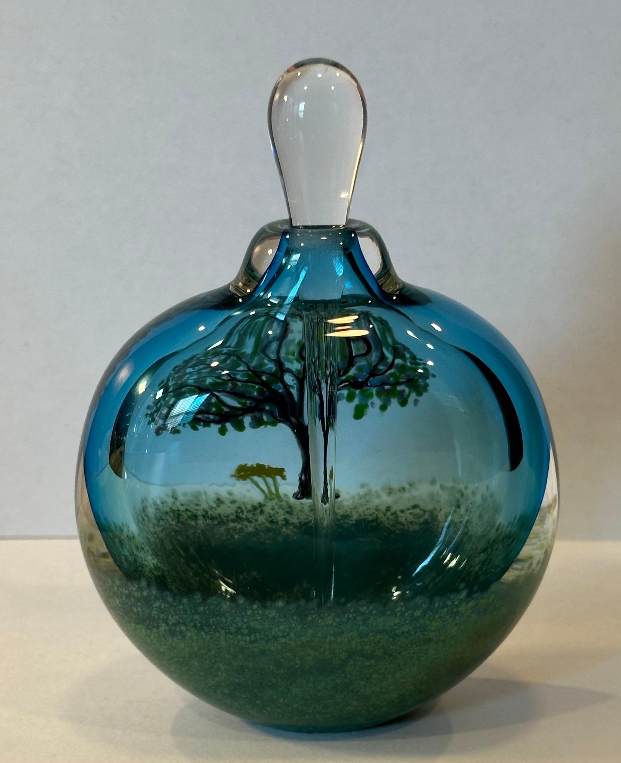 Art Glass Perfume Bottle with Stopper by Matthew Buechner for Thames Glass For Sale 2