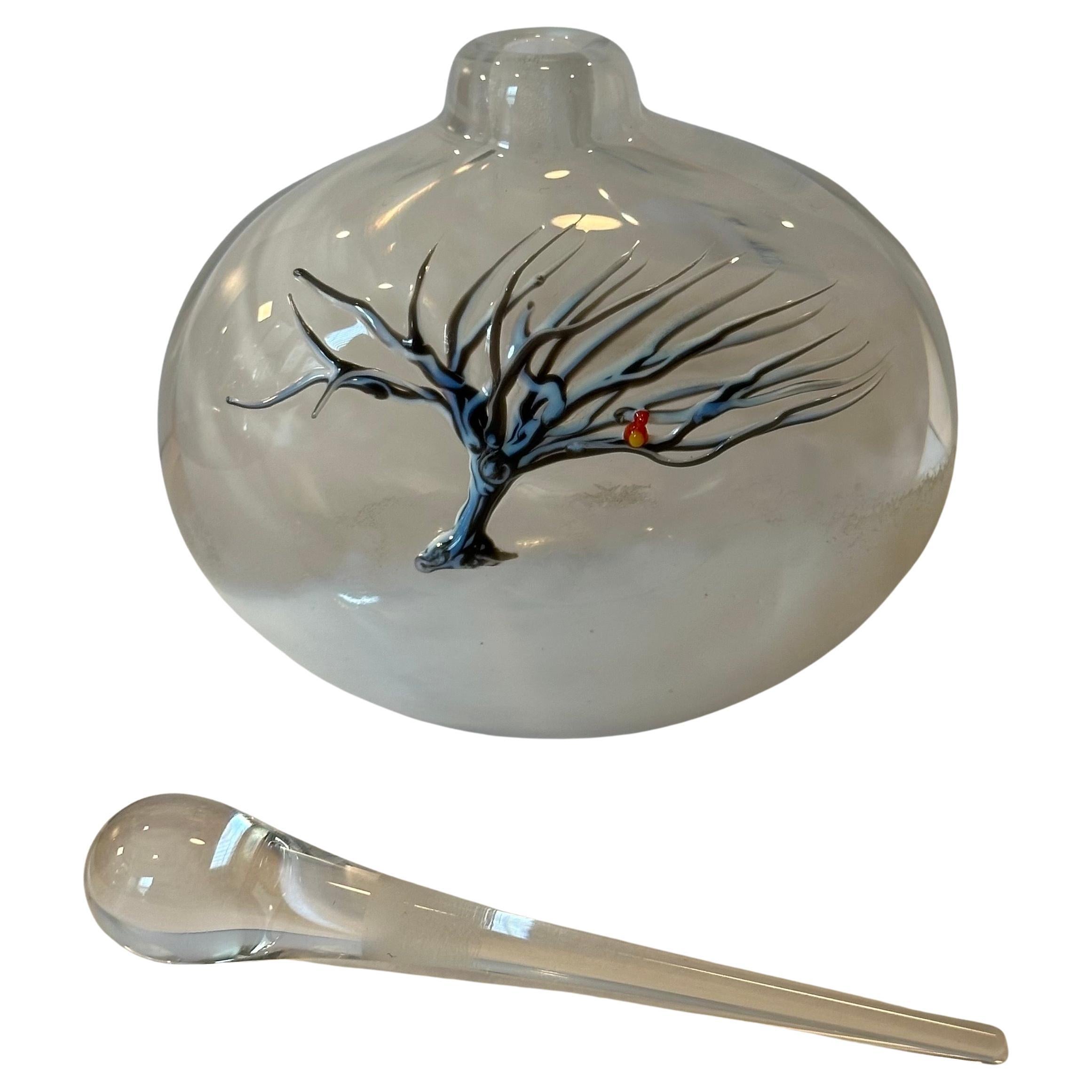Art Glass Perfume Bottle with Stopper by Matthew Buechner for Thames Glass