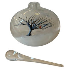 Botella de cristal artístico para perfume con tapón de Matthew Buechner para Thames Glass