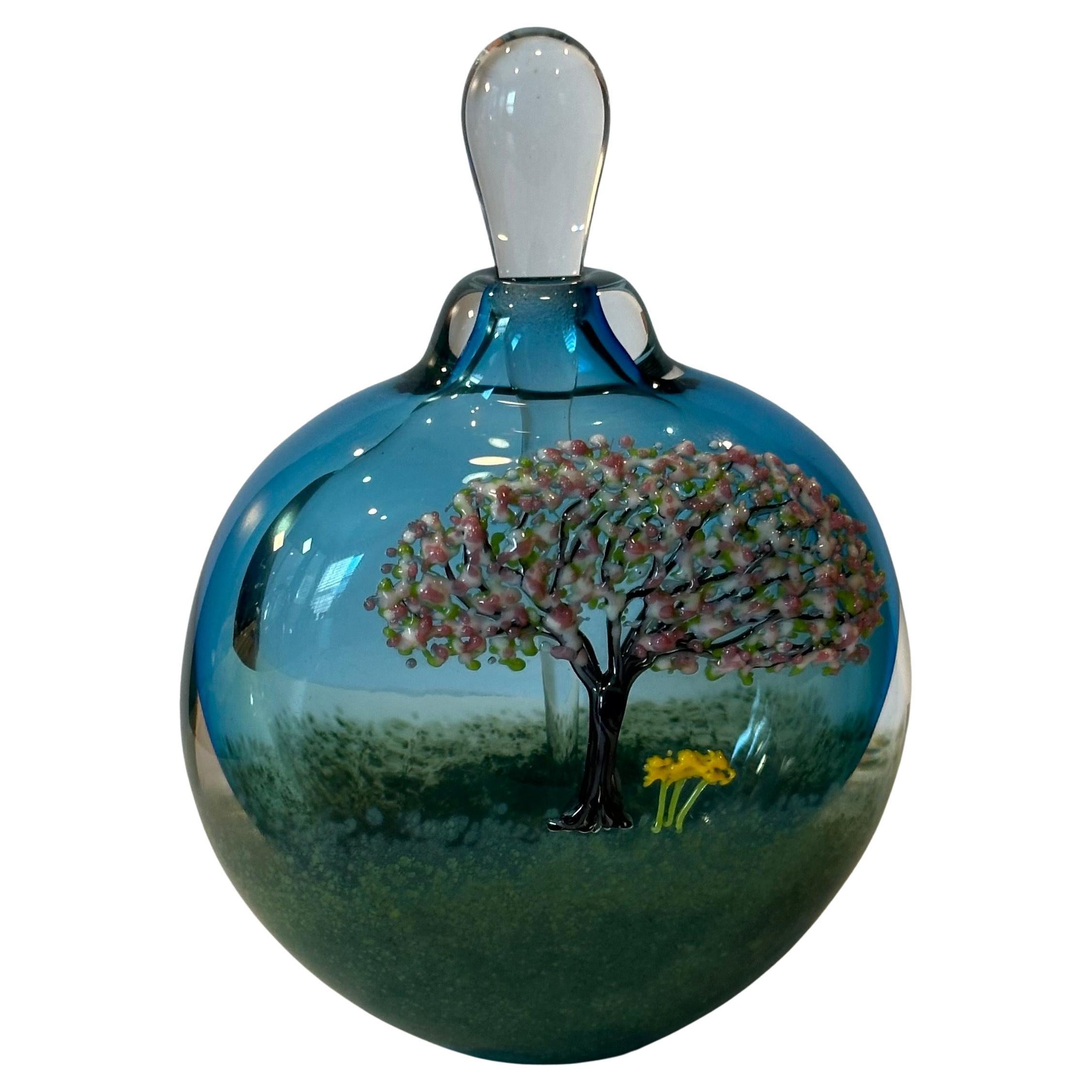 Art Glass Perfume Bottle with Stopper by Matthew Buechner for Thames Glass