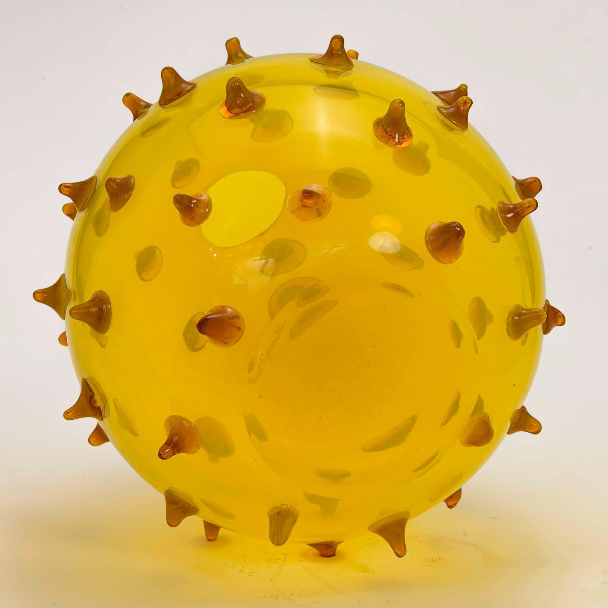 Other Pino Signoretto, Yellow Orb Sculpture  For Sale