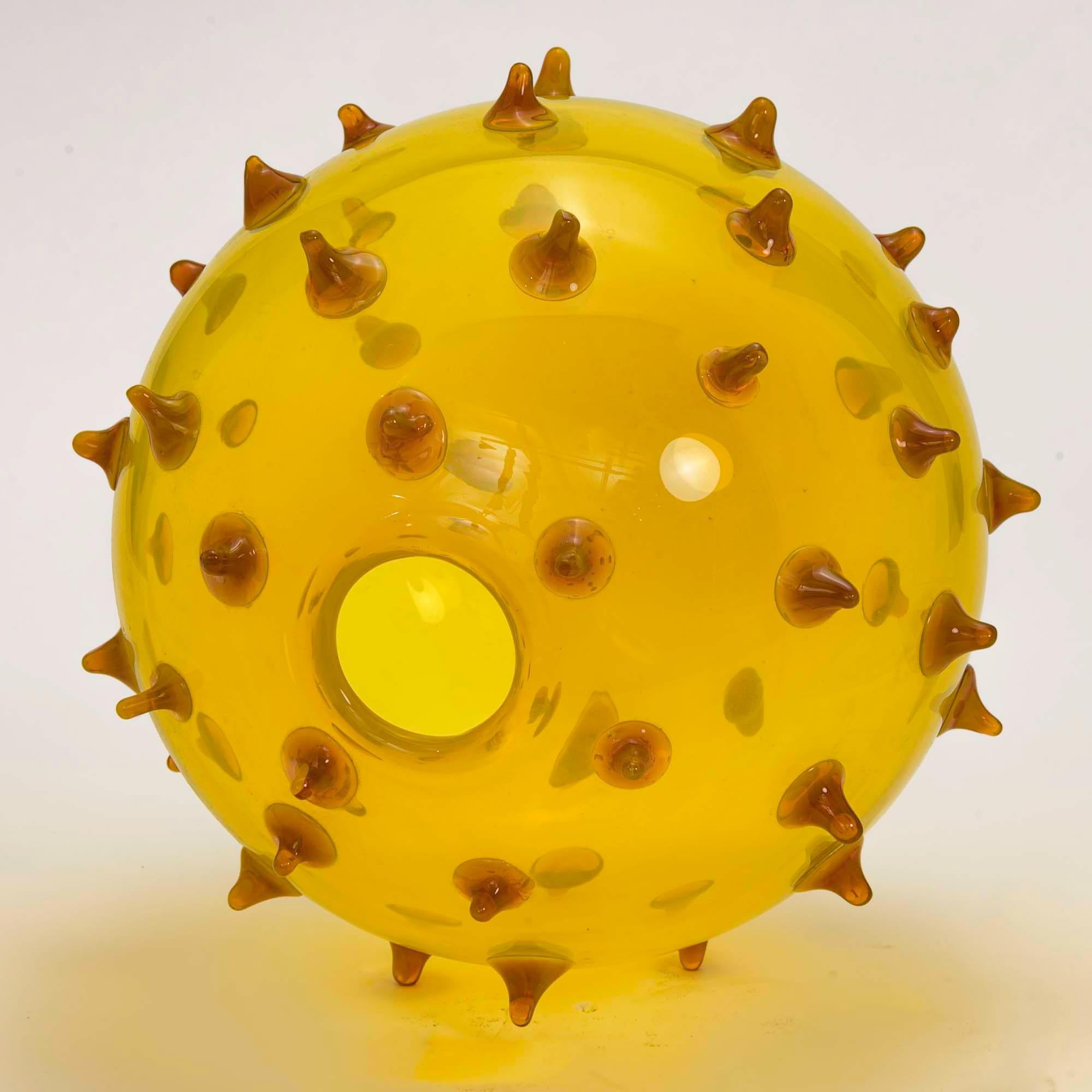 Pino Signoretto, Yellow Orb Sculpture  In Good Condition For Sale In Summerland, CA